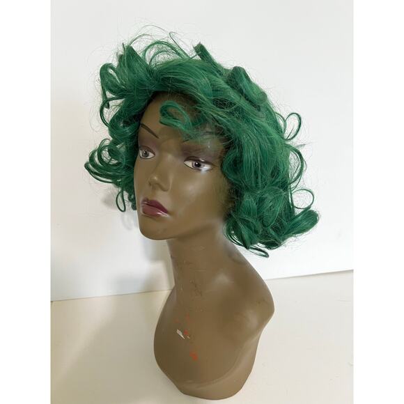 Oompa Loompa Green Curly Wig Unisex Chocolate Factory Worker Costume Halloween - Picture 3 of 13